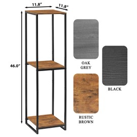 JEPRECO 46" Tall Plant Stand Indoor, 3-Tier Modern Plant Shelf, Corner Flower Pot Holder Organizer for Living Room Balcony Patio Garden (Rustic Brown)