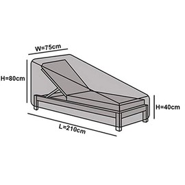 Silvotek Sun Lounger Cover with Durable 210D Material, Protective Cover Garden Lounger (Size: 208 cm L x 76 cm W x 78 cm H)