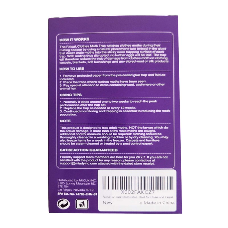 12-Pack Clothes Moth Traps with Pheromone Attractant for Closet and