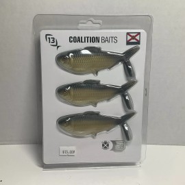 13 Fishing 1-3 pk 13 Fishing Coalition Bait Co Dine Swimbait Lures GOLD RETRIEVER