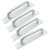 Kemcatui 4 Pack Adhesive Door Handles, Silver Aluminium Alloy Barn