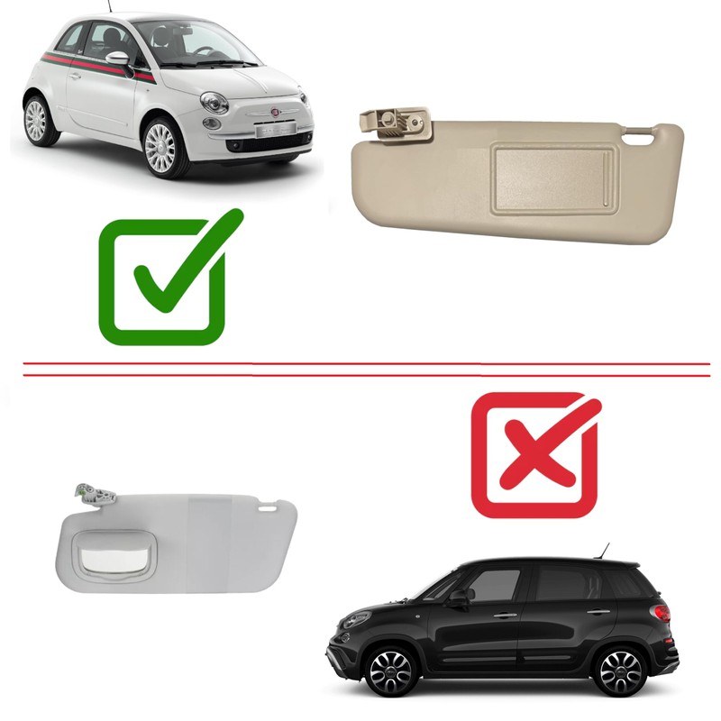 Sun Visor Compatible with Fiat 500 2012-2019 without Sunroof OE