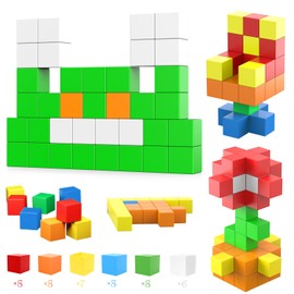 VIXA Magnetic Cube, Magnetic Toys, 45 Pieces, 1.2 inches (30 mm), 3D Puzzle, Blocks, Early Education, Shapes, Mathematics, Perseverance, Concentration, Thinking Skills, Space Awareness, Brain