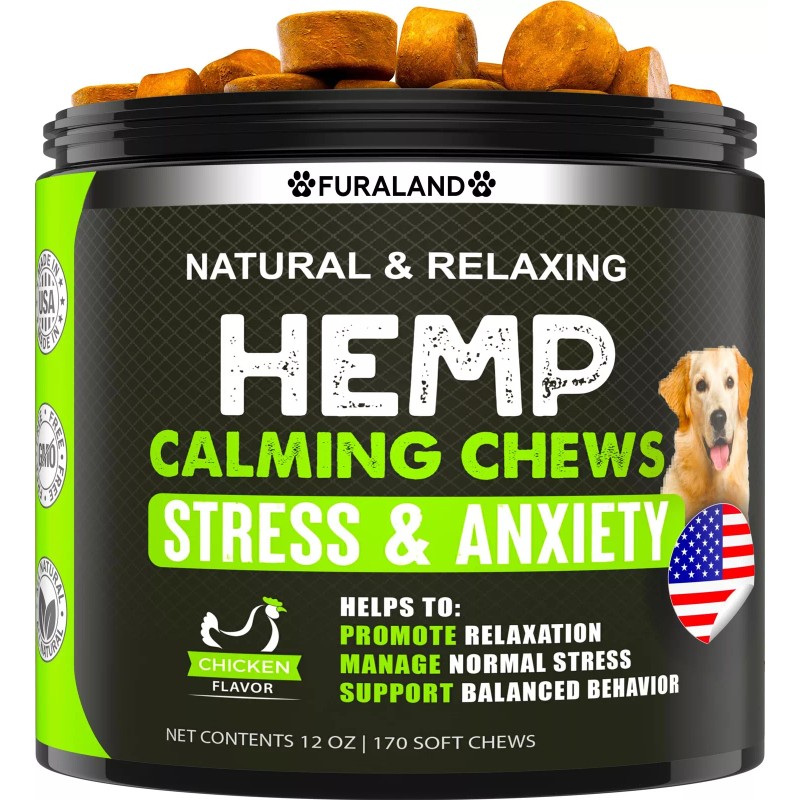 FURALAND Hemp Calming Chews for Dogs with Anxiety and Stress