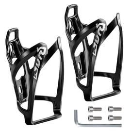 OIENNI Bicycle Bottle Cage, Bottle Holder, Bicycle Drink Holder, Ultra Lightweight, Easy to Install, Convenient to Use, Plastic Bottle Holder, For Outdoor Cycling, Road Bike, Cross Bike, Mountain Bike, Set of 2 (Black)