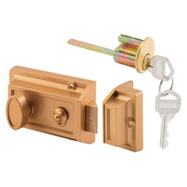 Prime-Line U 9967 7/8 in. Brass Plated Diecast Cam Lock, Yale Keyway (Single Pack)