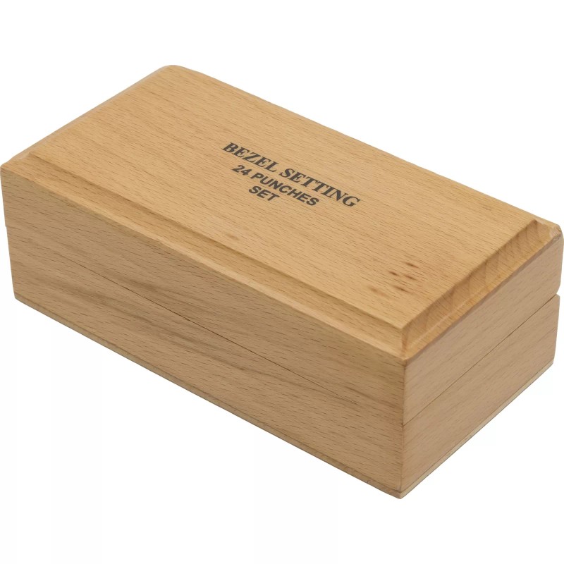 FindingKing Set of 24 Bezel Setting Punches in Wooden Box