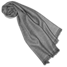 Lorenzo Cana 7831588 Women's Scarf 100% Cashmere Fluffy Lightweight Cashmere Scarf Cashmere Scarf Winter Scarf Natural Fibre 30 cm x 180 cm Grey, gray