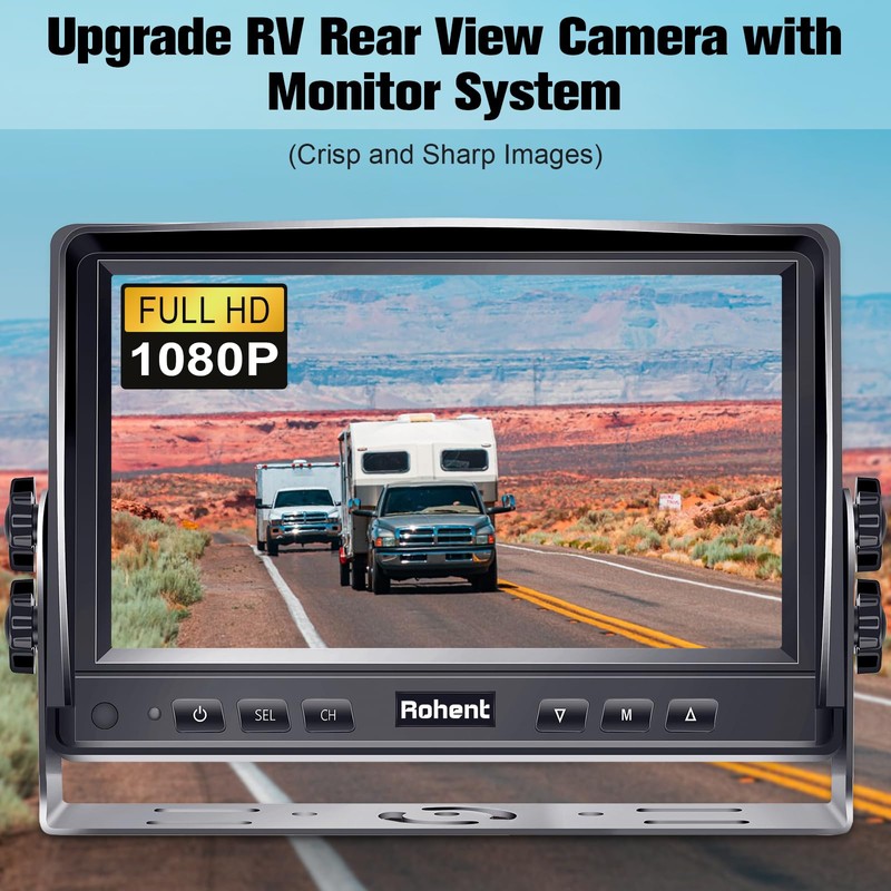 Dual RV Backup Camera System: 7" Monitor with Split Screen