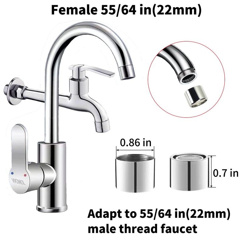 TSBSHum Bathroom Sink Aerator,2.2 GPM Faucet Aerator, Made of Solid