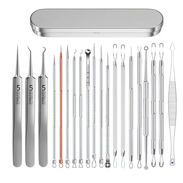 20 pcs Pimple Popper Tool Kit, Black Head Remover for