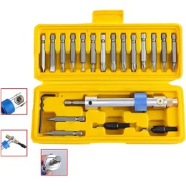 20-Piece Half-time Drill bit Set, Rotary Multi-Purpose Screwdriver bit Set, with countersunk Drill bit, Allen Wrench, can Quickly Switch from Drilling to Driving, Repair Tool Set·