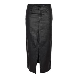 Noisy may Women's Nmkath Nw Slit Long Skirt Coated Bl Noos, black