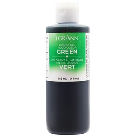 LorAnn Green Liquid Gel Color, 4 ounce squeeze bottle