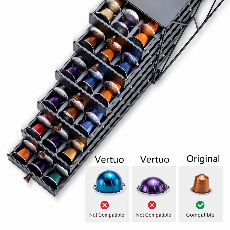 ZCDCP Coffee Pod Holder, 6 Tiers Coffee Pod Drawer for