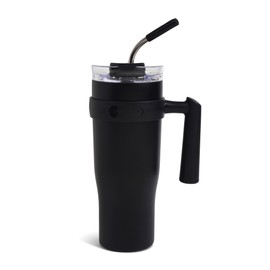 Hydragear Juno Stainless Steel Tumbler with 2-in-1 Lid and Reusable Straw - 40 Oz - Onyx Powder Coat