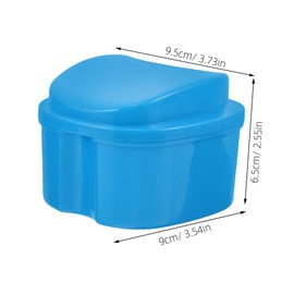 COLLBATH 3 Sets Denture Storage Case with Ergonomic Brushes for Deep Cleaning Breathable Travel Soaking Box Organizer for Retainers and Dentures Maintenance