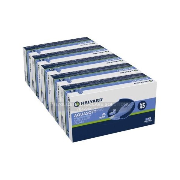 Halyard 1/2 CASE of 1500 X-SMALL Halyard AQUASOFT* Nitrile Exam