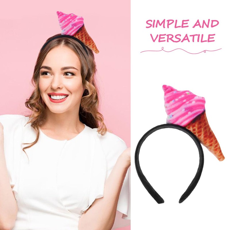 GALPADA 2pcs Ice Cream Cone Headband Accessory for Women for