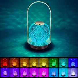 Mielukan Crystal Touch Night Light, 16 Colors Changing DimmableTable Lamp ，Crystal Romantic Diamond Lamps, Christmas/Housewarming/Valentine's Day Gift (Remote&Touch)