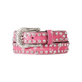 ARIAT Women's Acid Washed Calf Hair Belt, Hot Pink, Medium