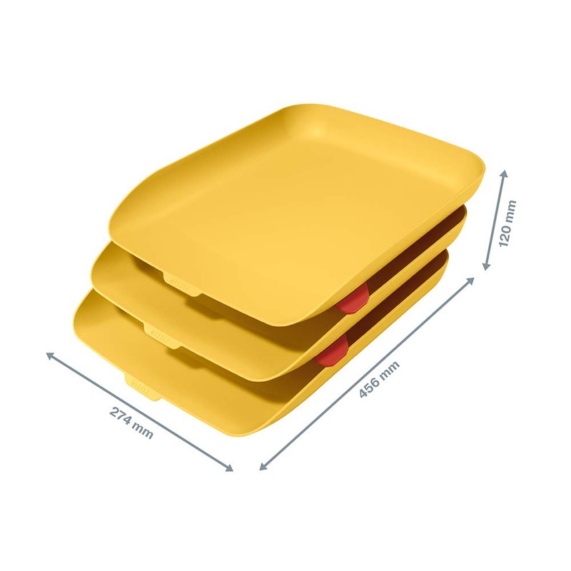 Leitz Cosy Series 53582019 A4 Letter Tray, Set of 3