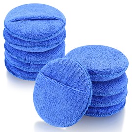 wugongshan 10 Pcs Microfiber Wax Applicator Pads, Ultra-Soft Microfiber Wax Foam Applicators Pads, Car Auto Care Buffing Detail Polishing Foam Pads Applicators for Car Cleaning Fine Polishing