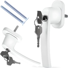 Retoo Window Handle Lockable Window Knob with Lock Window Lock Child Lock 2 Keys Tilted Closed State 132 x 29 x 58 mm White