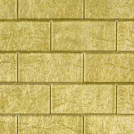 TGKG-01 Gold 2x4 Glass Mosaic Tile Sheet Subway Tile -Kitchen and Bath backsplash Wall Tile (1 Sheet)