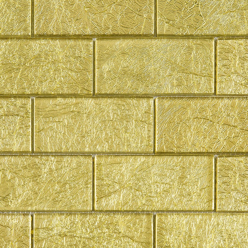 TGKG-01 Gold 2x4 Glass Mosaic Tile Sheet Subway Tile -Kitchen