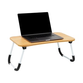 Mind Reader Lap Desk Laptop Stand, Bed Tray, Folding Legs, Couch Table, Portable, MDF, 23.25" L x 13.75" W x 10.5" H, Beige