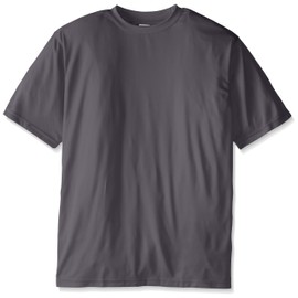 Russell Athletic Men's Big Short Sleeve Dri-Power Crewneck Solid Tee, Charcoal, X-Large/Tall