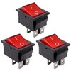 mxuteuk 3pcs AC110V/120V Rocker Switch DPST ON-Off 4 Pin Red