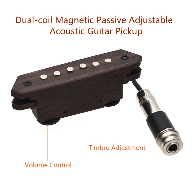 Acoustic Guitar Pickup Passive Megnetic Soundhole Pickup with Humbucker Volume