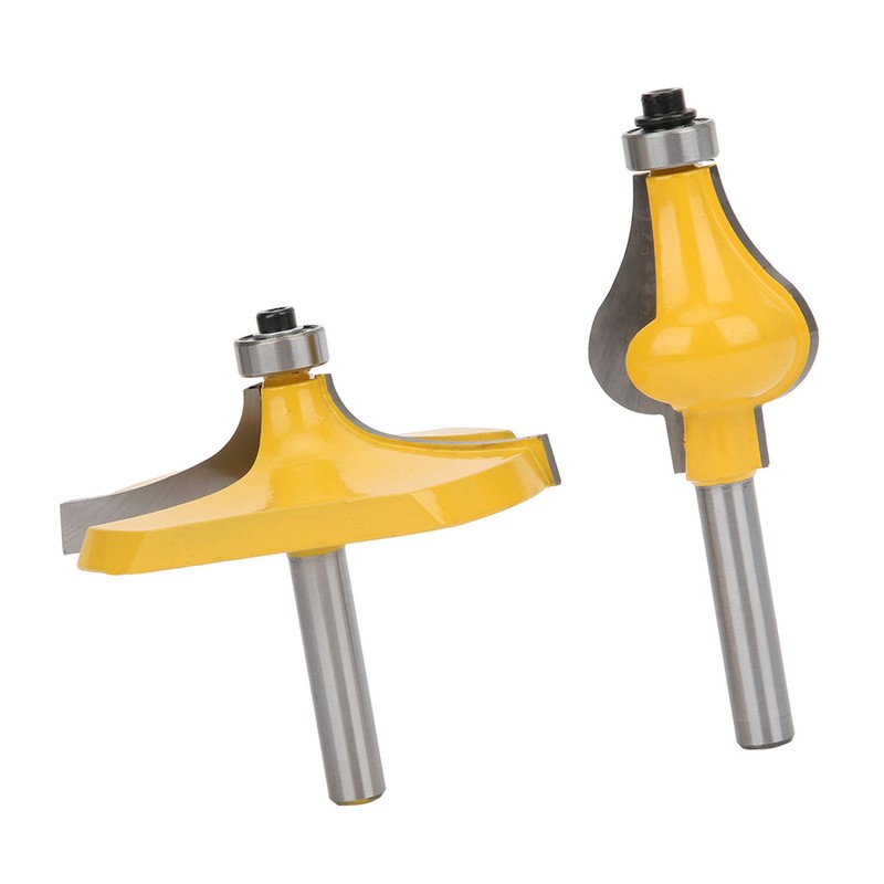 2pcs 8mm Shank Armrest Handrail Router Bit Set with Bearing