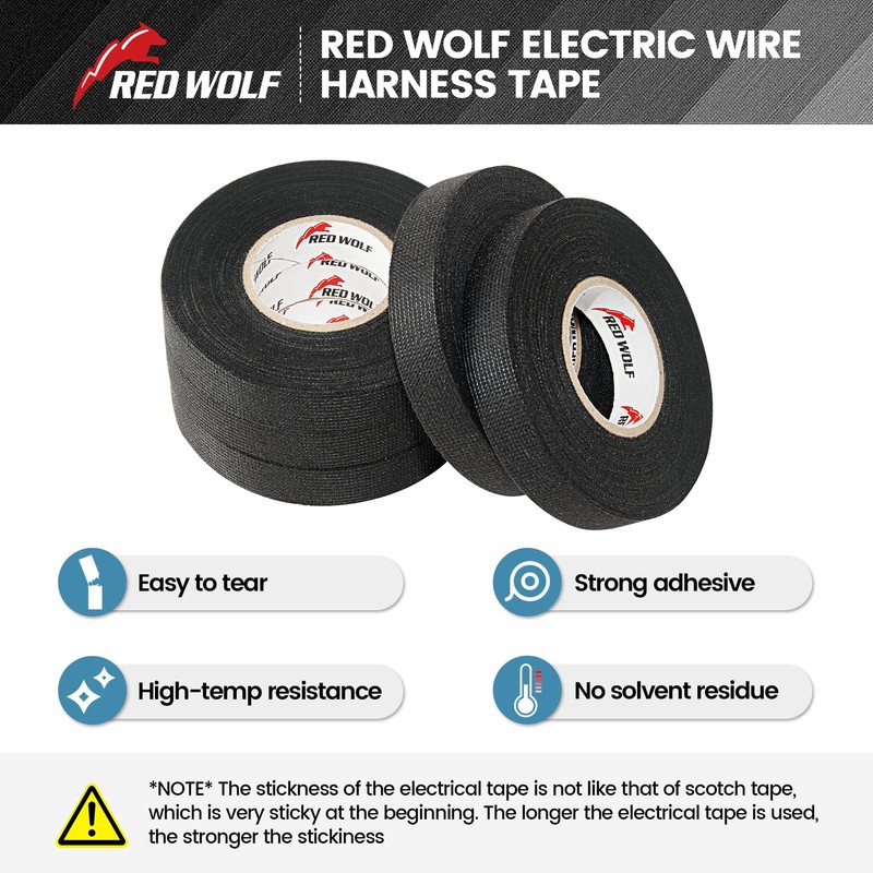 RED WOLF Wire Electrical Tape, 3/5 Inch x 50 Feet