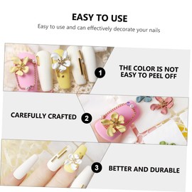 Baluue 9pcs Nail Art Studs Flower Charms Petal Manicure Decals Nail Gems for Wearing