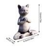 Buddha Cat Statue Zen Prayer Pose Home Memorial Decor Meditation