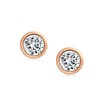 Classic Small Bezel Set Round Cubic Zirconia Colorless CZ Rose