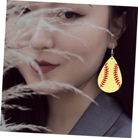 GANAZONO 1 Pair Softball Earrings Cute Water Drop Design Sports Jewelry for Softball Moms present for Friends and Family Fun Ear Dangler for Sports Lovers
