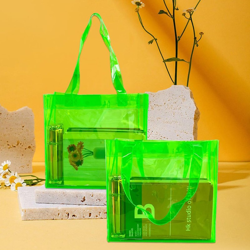 TotePrint 1pcs Waterproof Large Transparent Pvc Shopping Clear Tote Bag