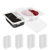 Hevtsde 40Pcs Double Compartment Condiment Container with Lids 2 Compartment