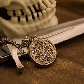 Devils Trap Gold Necklace / Pendant (Inspired by Supernatural Sam & Dean Winchester)