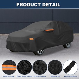ACROPIX Car Cover Waterproof All Weather Full Exterior Cover Rain Hail Sun Protector Car Cover Black Fit for Honda CRV 1995-2024 with Door Zipper - Pack of 1