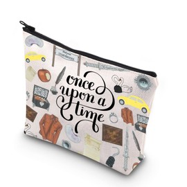 KUIYAI O-Upon a Time Storytime Inspired Wash Bag with Zip for Storybrooke Fans Once Upon a Time, White