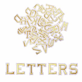 52 pcs Alphabet A to Z Patches, Iron on Sew on Letters for Clothes, Classic Gold