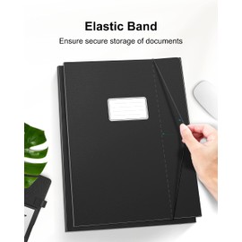 JiaWei File Folders, 12 Packs of Black File cases with Lable, 0.5×9×12.5 inches Black Folders for Office and School.