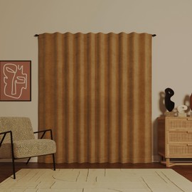 Sun Zero Hampshire Velvet Noise Reducing Thermal Extreme Total Blackout Back Tab Curtain Panel, 50" x 96", Gold