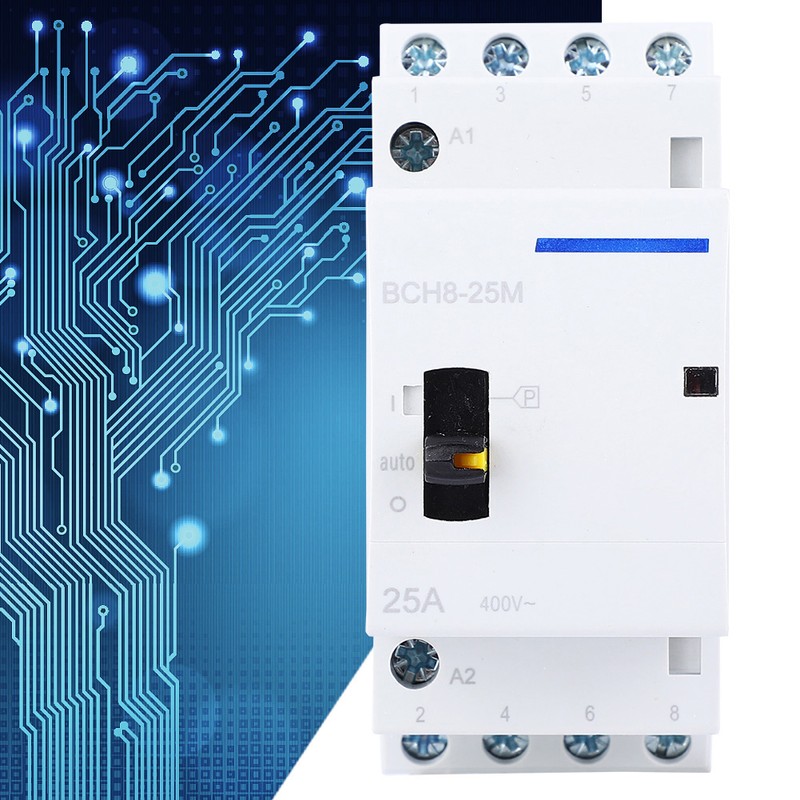 BCH8-25M 4P 25A Household AC Modular Contactor with Manual Control