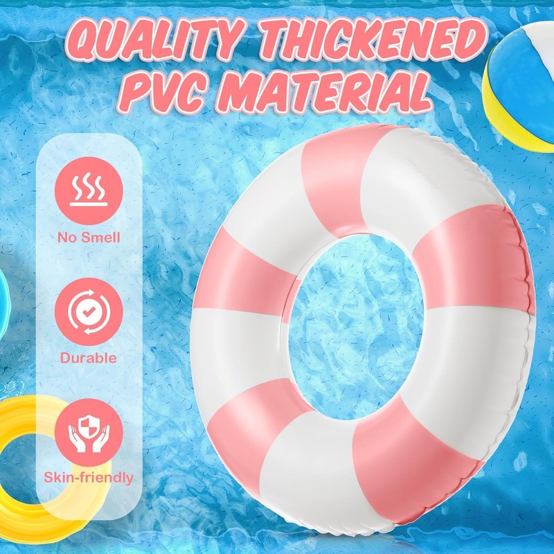 2 PCS 43inch Orange Inflatable Pool Floats for Adults Swimming